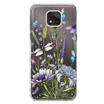 Motorola Moto G Power 2021 Lavender Dragonfly Butterflies Spring Flowers Hybrid Protective Phone Case Cover