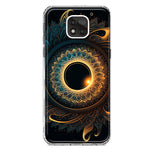 Motorola Moto G Power 2021 Mandala Geometry Abstract Eclipse Pattern Hybrid Protective Phone Case Cover