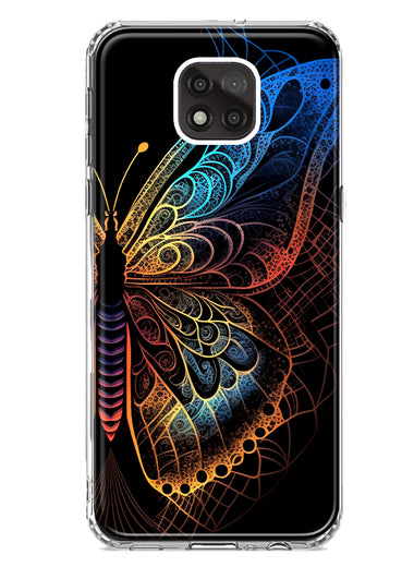 Motorola Moto G Power 2021 Mandala Geometry Abstract Butterfly Pattern Hybrid Protective Phone Case Cover