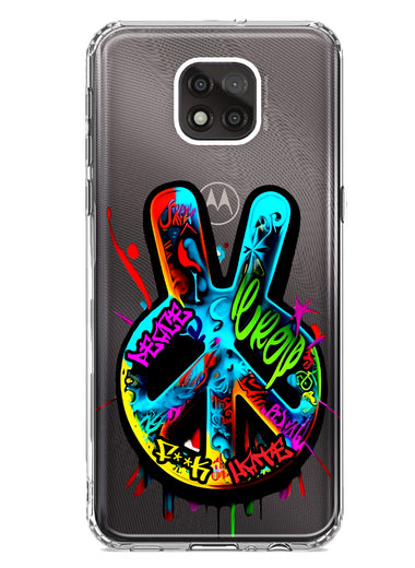 Motorola Moto G Power 2021 Peace Graffiti Painting Art Hybrid Protective Phone Case Cover