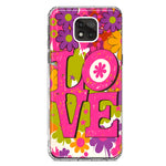 Motorola Moto G Power 2021 Pink Daisy Love Graffiti Painting Art Hybrid Protective Phone Case Cover