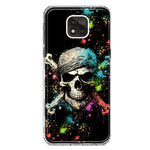 Motorola Moto G Power 2021 Fantasy Paint Splash Pirate Skull Hybrid Protective Phone Case Cover