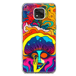 Motorola Moto G Power 2021 Neon Rainbow Psychedelic Trippy Hippie Big Brain Hybrid Protective Phone Case Cover