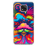 Motorola Moto G Power 2021 Neon Rainbow Psychedelic Trippy Hippie Bomb Star Dream Hybrid Protective Phone Case Cover