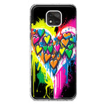 Motorola Moto G Power 2021 Colorful Rainbow Hearts Love Graffiti Painting Hybrid Protective Phone Case Cover