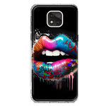 Motorola Moto G Power 2021 Colorful Lip Graffiti Painting Art Hybrid Protective Phone Case Cover