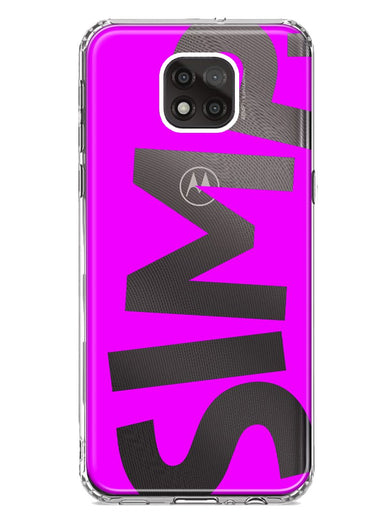 Motorola Moto G Power 2021 Hot Pink Clear Funny Text Quote Simp Hybrid Protective Phone Case Cover