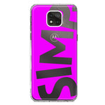 Motorola Moto G Power 2021 Hot Pink Clear Funny Text Quote Simp Hybrid Protective Phone Case Cover