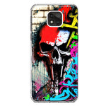 Motorola Moto G Power 2021 Skull Face Graffiti Painting Art Hybrid Protective Phone Case Cover