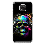 Motorola Moto G Power 2021 Fantasy Skull Headphone Colorful Pop Art Hybrid Protective Phone Case Cover