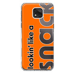 Motorola Moto G Power 2021 Orange Clear Funny Text Quote Snack Hybrid Protective Phone Case Cover