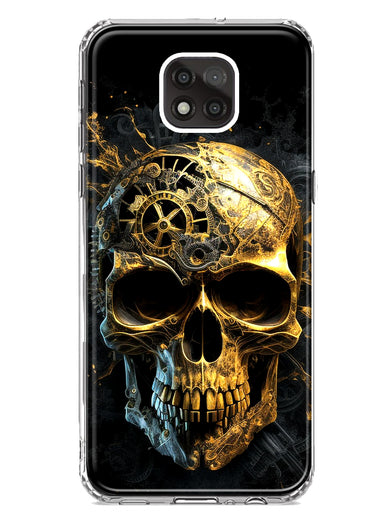Motorola Moto G Power 2021 Steampunk Skull Science Fiction Machinery Double Layer Phone Case Cover