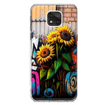 Motorola Moto G Power 2021 Sunflowers Graffiti Painting Art Hybrid Protective Phone Case Cover