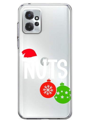 Motorola Moto G Power 2023 Christmas Funny Couples Chest Nuts Ornaments Hybrid Protective Phone Case Cover