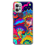 Motorola Moto G Power 2023 Neon Rainbow Psychedelic Indie Hippie Indie King Hybrid Protective Phone Case Cover