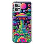 Motorola Moto G Power 2023 Neon Rainbow Psychedelic UFO Alien Planet Hybrid Protective Phone Case Cover