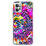 Motorola Moto G Power 2023 Vibrant Pink Purple Tie Dye Summer Leopard Swirl Rainbow Hybrid Protective Phone Case Cover