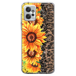 Motorola Moto G Power 2023 Yellow Summer Sunflowers Brown Leopard Honeycomb Hybrid Protective Phone Case Cover