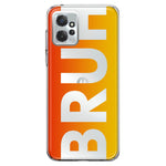 Motorola Moto G Power 2023 Orange Red Clear Funny Text Quote Bruh Hybrid Protective Phone Case Cover