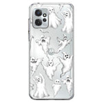 Motorola Moto G Power 2023 Cute Halloween Spooky Floating Ghosts Horror Scary Hybrid Protective Phone Case Cover