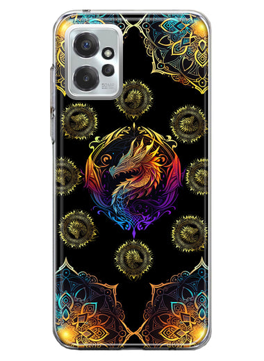 Motorola Moto G Power 2023 Mandala Geometry Abstract Dragon Pattern Hybrid Protective Phone Case Cover