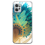 Motorola Moto G Power 2023 Mandala Geometry Abstract Peacock Feather Pattern Hybrid Protective Phone Case Cover