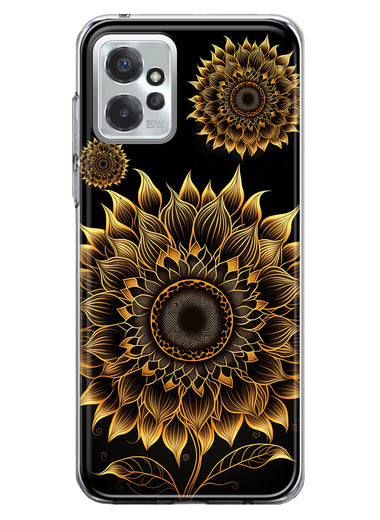 Motorola Moto G Power 2023 Mandala Geometry Abstract Sunflowers Pattern Hybrid Protective Phone Case Cover