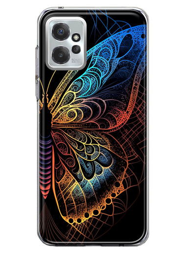 Motorola Moto G Power 2023 Mandala Geometry Abstract Butterfly Pattern Hybrid Protective Phone Case Cover
