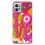 Motorola Moto G Power 2023 Pink Daisy Love Graffiti Painting Art Hybrid Protective Phone Case Cover