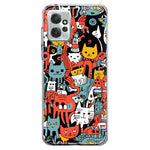 Motorola Moto G Power 2023 Psychedelic Cute Cats Friends Pop Art Hybrid Protective Phone Case Cover