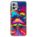 Motorola Moto G Power 2023 Neon Rainbow Psychedelic Trippy Hippie Bomb Star Dream Hybrid Protective Phone Case Cover
