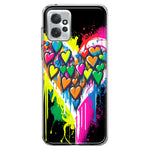 Motorola Moto G Power 2023 Colorful Rainbow Hearts Love Graffiti Painting Hybrid Protective Phone Case Cover