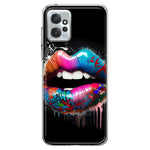 Motorola Moto G Power 2023 Colorful Lip Graffiti Painting Art Hybrid Protective Phone Case Cover