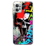 Motorola Moto G Power 2023 Skull Face Graffiti Painting Art Hybrid Protective Phone Case Cover