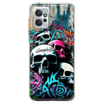 Motorola Moto G Power 2023 Skulls Graffiti Painting Art Hybrid Protective Phone Case Cover