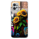 Motorola Moto G Power 2023 Sunflowers Graffiti Painting Art Hybrid Protective Phone Case Cover