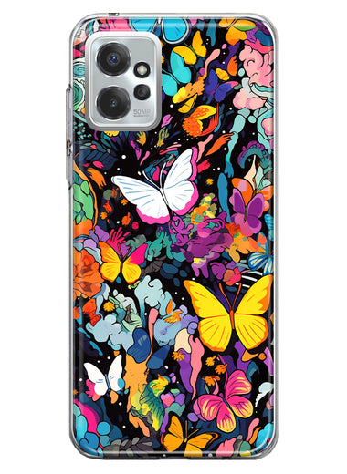 Motorola Moto G Power 2023 Psychedelic Trippy Butterflies Pop Art Hybrid Protective Phone Case Cover
