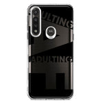 Motorola G Power 2020 Black Clear Funny Text Quote Adulting AF Hybrid Protective Phone Case Cover