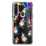 Motorola Moto G Power Neon Water Painting Colorful Splash Gnomes Hybrid Protective Phone Case Cover