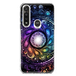 Motorola G Power 2020 Mandala Geometry Abstract Galaxy Pattern Hybrid Protective Phone Case Cover