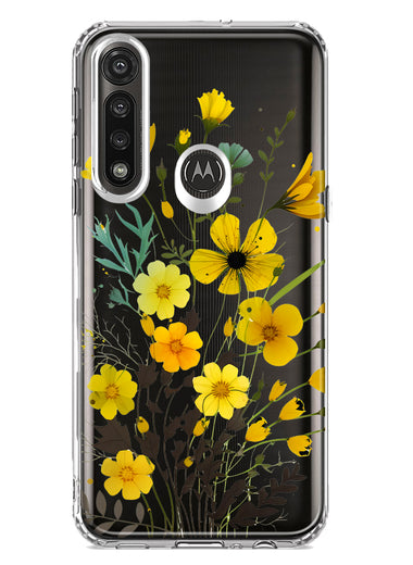 Motorola Moto G Power Yellow Summer Flowers Floral Hybrid Protective Phone Case Cover