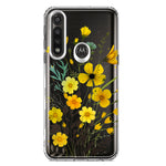 Motorola Moto G Power Yellow Summer Flowers Floral Hybrid Protective Phone Case Cover