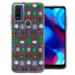 Motorola Moto G Pure Classic Christmas Polka Dots Santa Snowman Reindeer Candy Cane Design Double Layer Phone Case Cover