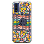 Motorola Moto G Play 2023 Choose Happy Smiley Face Retro Vintage Groovy 70s Style Hybrid Protective Phone Case Cover