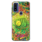 Motorola Moto G Pure 2021 G Power 2022 Love Softball Girls Glove Green Tie Dye Swirl Paint Hybrid Protective Phone Case Cover