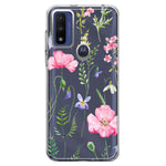 Motorola Moto G Pure 2021 G Power 2022 Spring Pastel Wild Flowers Summer Classy Elegant Beautiful Hybrid Protective Phone Case Cover