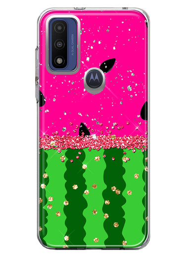 Motorola Moto G Pure 2021 G Power 2022 Summer Watermelon Sugar Vacation Tropical Fruit Pink Green Hybrid Protective Phone Case Cover
