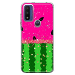 Motorola Moto G Pure 2021 G Power 2022 Summer Watermelon Sugar Vacation Tropical Fruit Pink Green Hybrid Protective Phone Case Cover