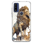 Motorola Moto G Pure Ancient Lion Sculpture Hybrid Protective Phone Case Cover