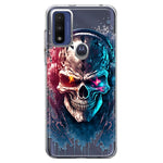 Motorola Moto G Pure Cyberpunk Machine Headphones Skull Double Layer Phone Case Cover